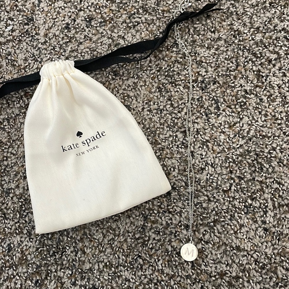 kate spade “M” pendant necklace